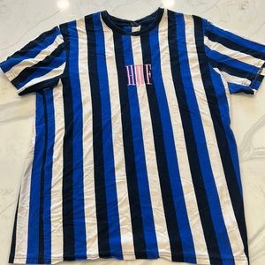 Huf striped T-shirt Blue/Black/White